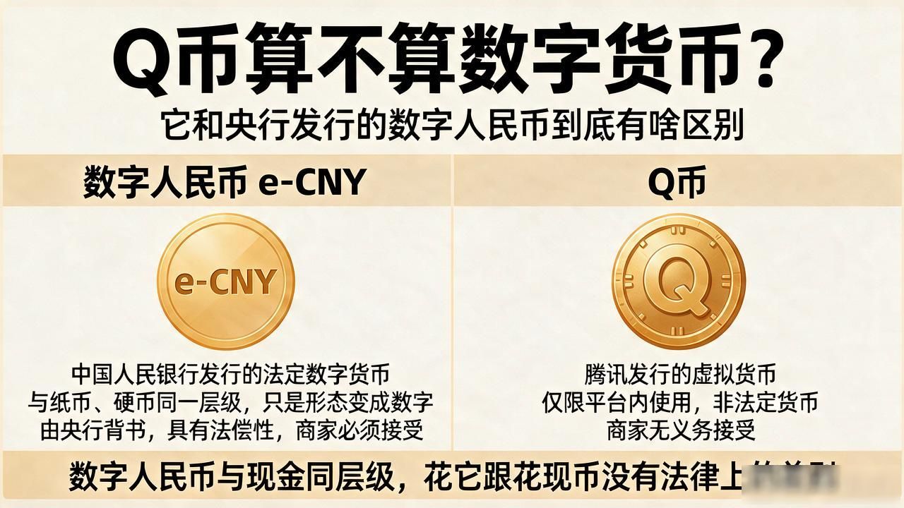 Q币算不算数字货币？它和央行发行的数字人民币到底有啥区别