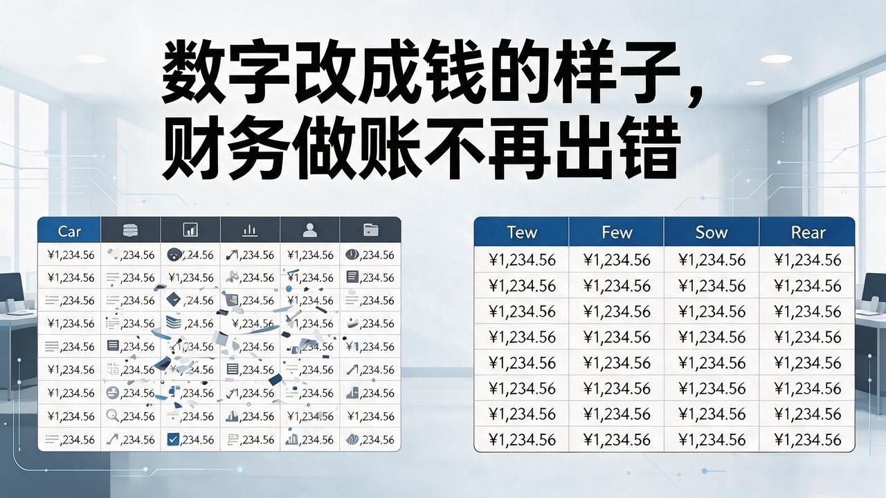 数字改成钱的样子,财务做账不再出错